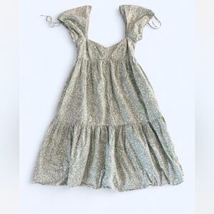 Amanda Uprichard Green Floral Midi Dress